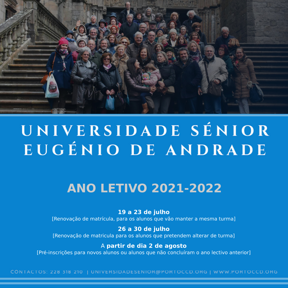 Próximo ano letivo da Universidade Sénior Eugénio de Andrade